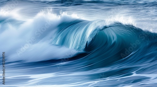 Dynamic blue ocean waves