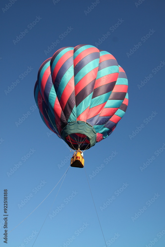 Naklejka premium Hot air balloon in flight