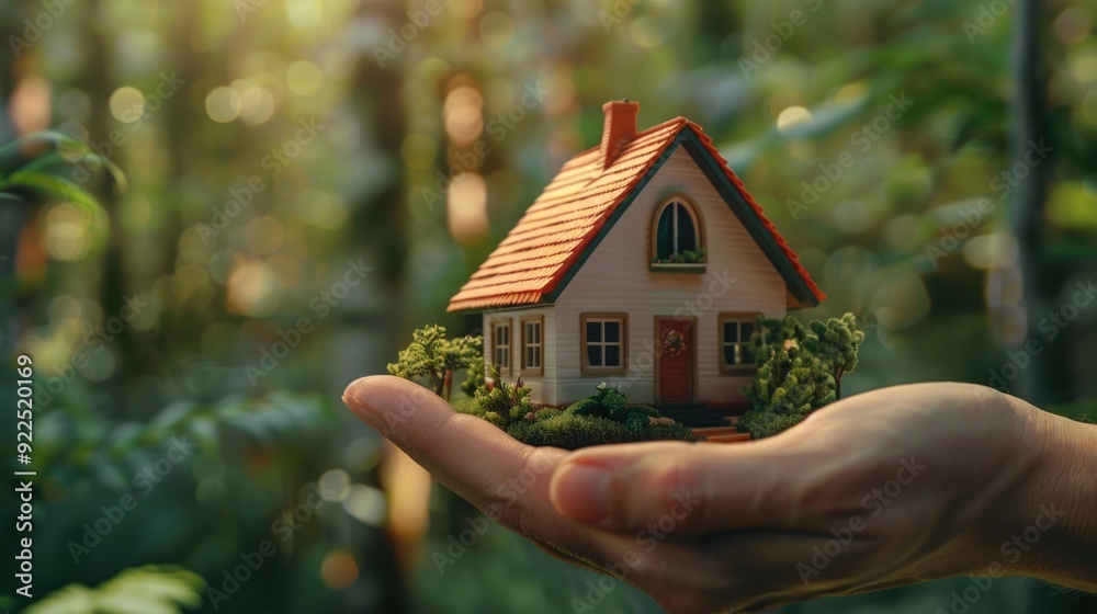 House Residential Structure in hand. Business home idea