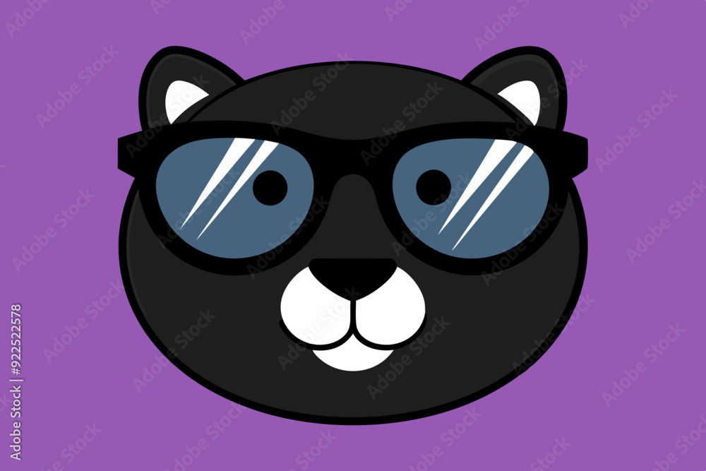 a black beaver face sunglass vector design a black beaver face sunglass vector design