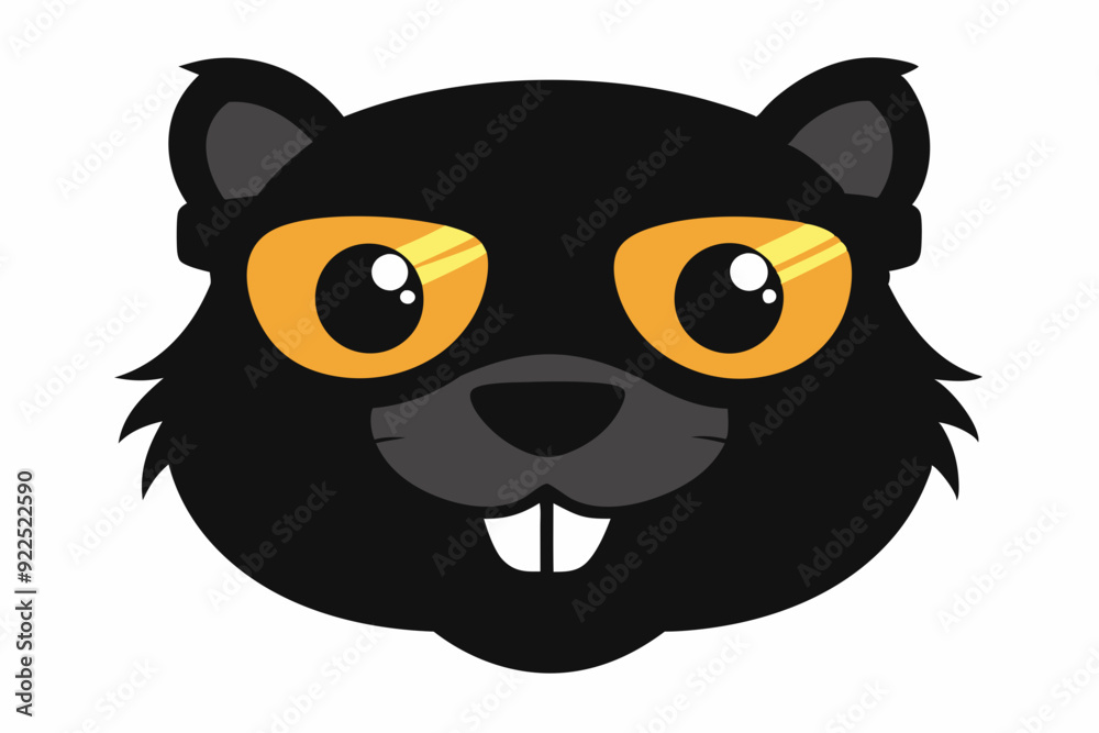 a black beaver face sunglass vector design a black beaver face sunglass vector design