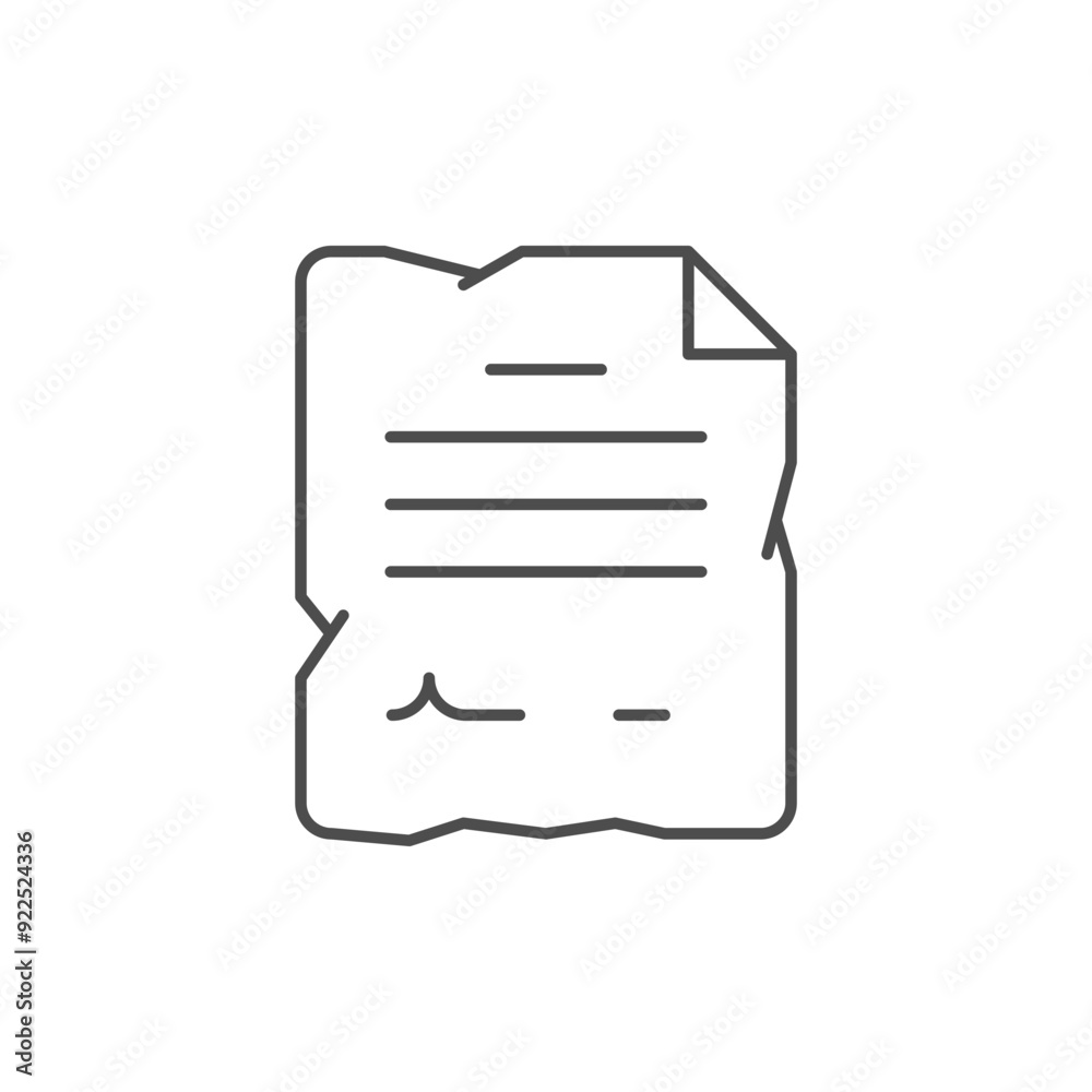 Paper waste line outline icon Paper waste line outline icon