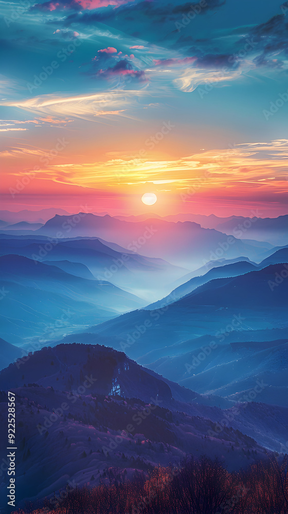 Timelapse Sunrise and Sunset Over Mountains with Whimsical Background Nature s Beauty and the Passage of Time | Stock Photo Concept Timelapse Sunrise and Sunset Over Mountains with Whimsical Background Nature s Beauty and the Passage of Time | Stock Photo Concept