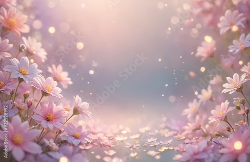 beautiful pastel colour flower and flower petals dreamy background