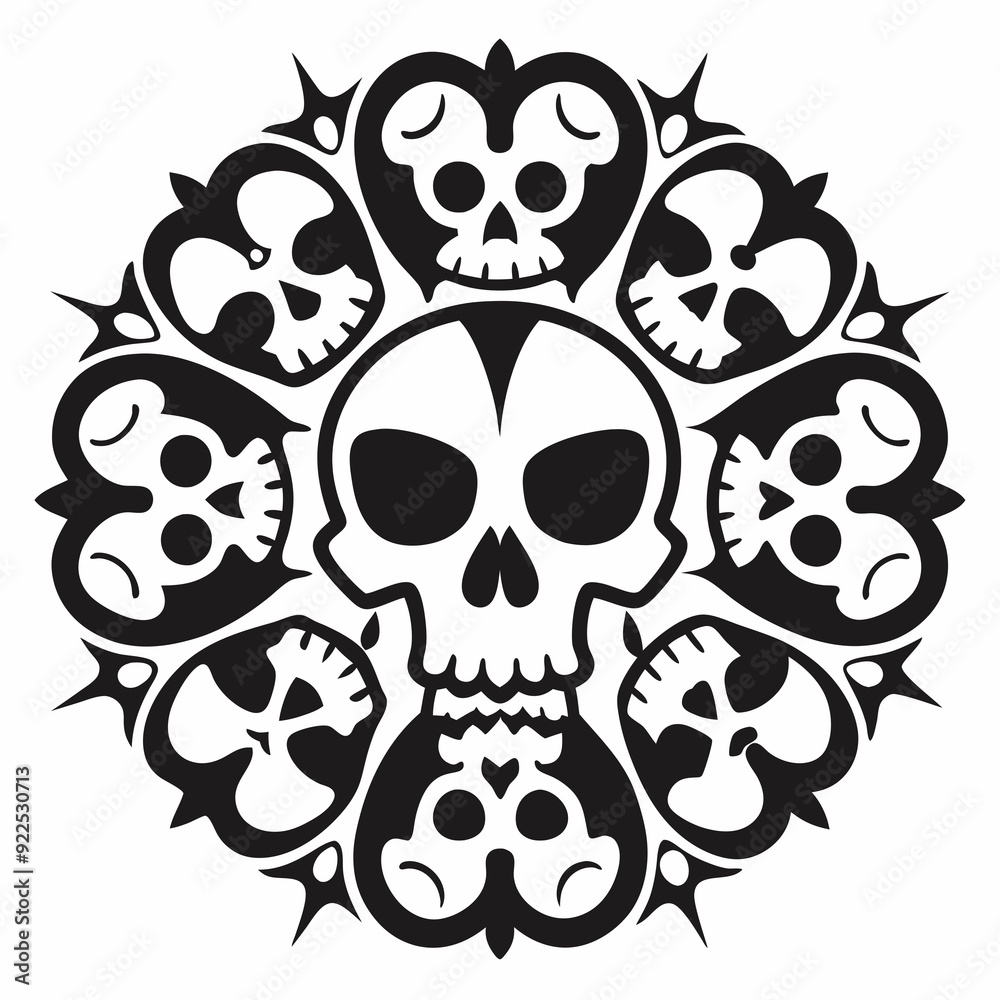 Skull pattern perfect symmetric vector art illustration Skull pattern perfect symmetric vector art illustration