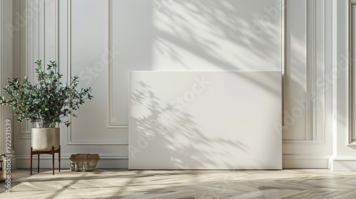 Minimalist Interior with a Large Blank Canvas