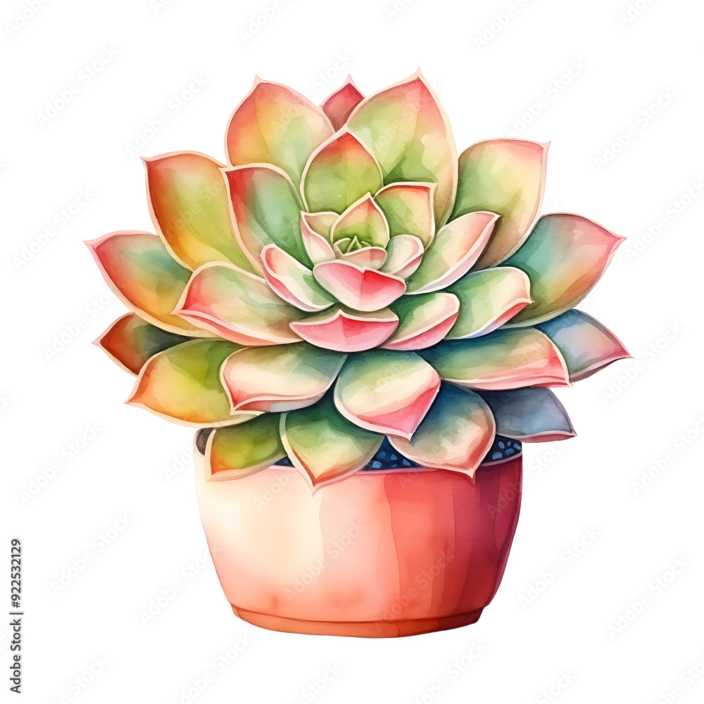 Succulents plants watercolor illustration isolated Succulents plants watercolor illustration isolated
