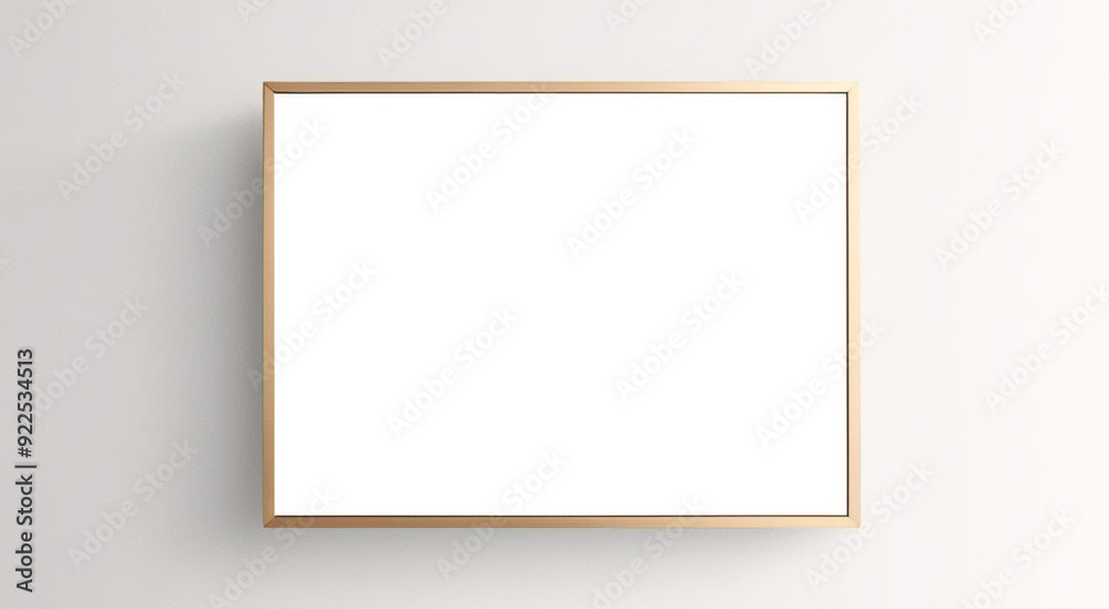 Obraz premium Diseño interior escandinavo de sala de estar con consola de madera, anillos en la pared, marco de póster simulado, flores en jarrón y elegantes accesorios personales 