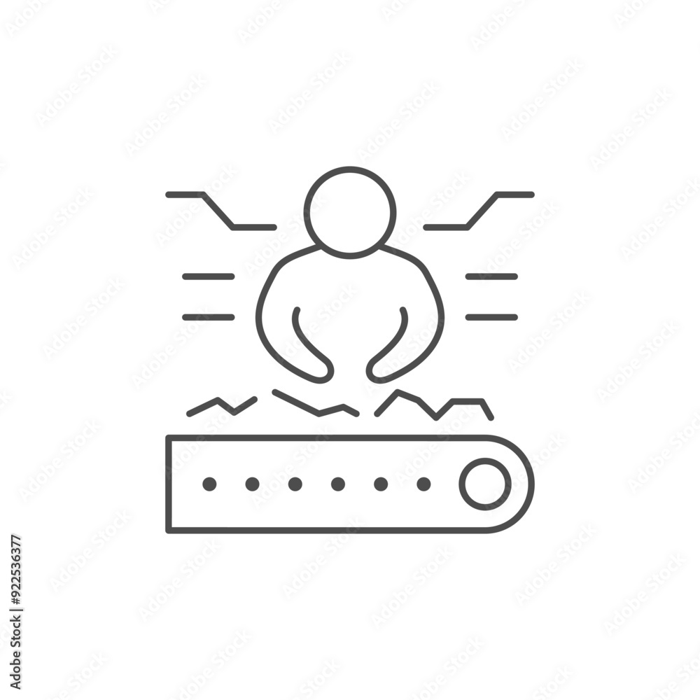 Conveyor worker line outline icon Conveyor worker line outline icon