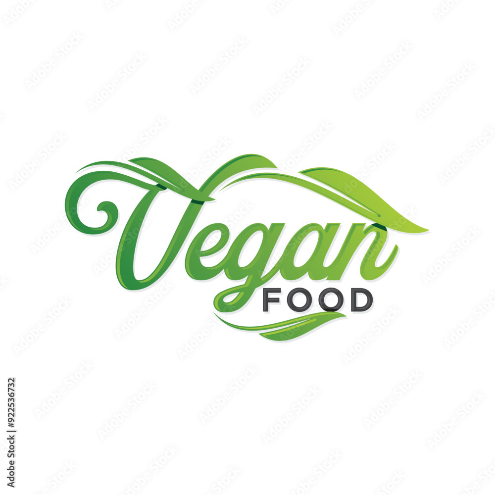 Vegan Food letter text typography for food industry Vegan Food letter text typography for food industry