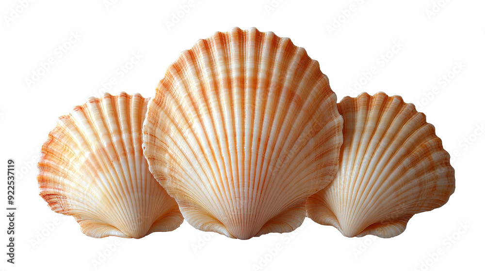 Cauris shells arranged neatly on a white background Cauris shells arranged neatly on a white background