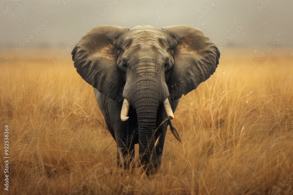 Naklejka premium elephant soft bohemian neutral colours animal