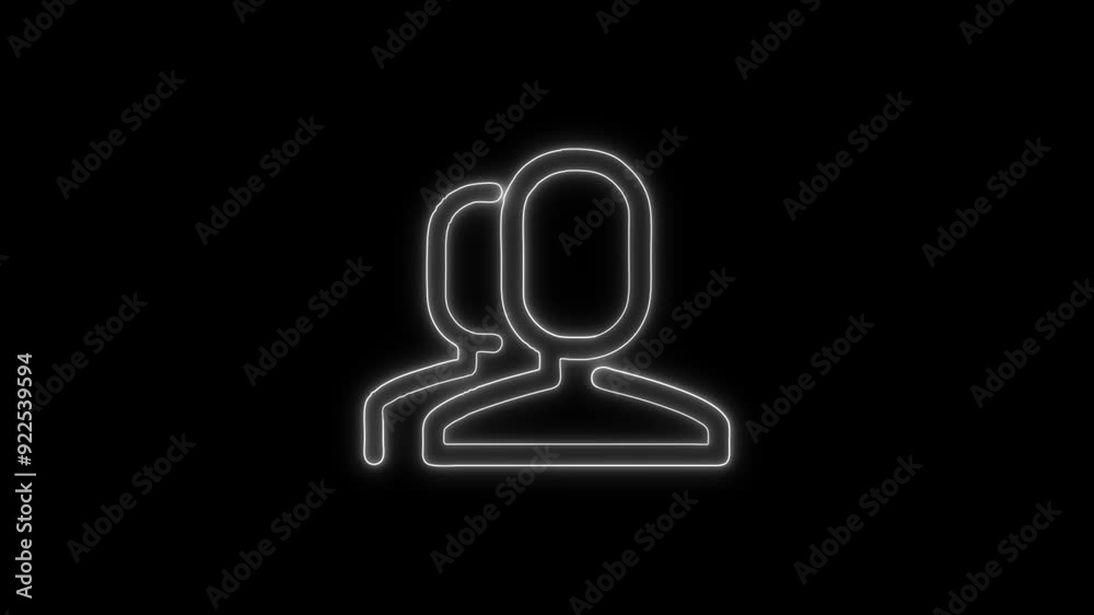 Group Avatar Icon - 4K Animated Design with Linear Symbol on Black Background Group Avatar Icon - 4K Animated Design with Linear Symbol on Black Background
