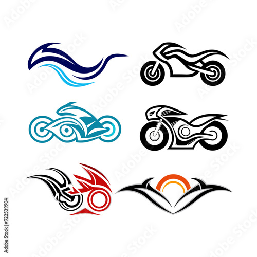 Motorcycle logos collection symbol designs for business (8)