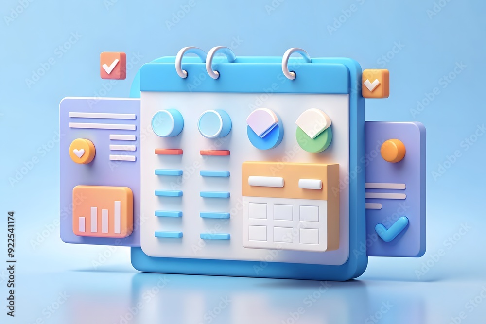 Planning schedule and calendar concept. Can use for web banner, infographics.on blue background.3D design.isometric vector design Illustration.
Planning schedule and calendar concept. Can use for web banner, infographics.on blue background.3D design.isometric vector design Illustration.