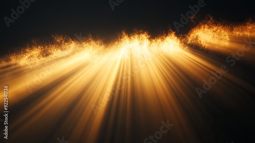 Radiant Energy. Glowing sun rays emanating from a black background