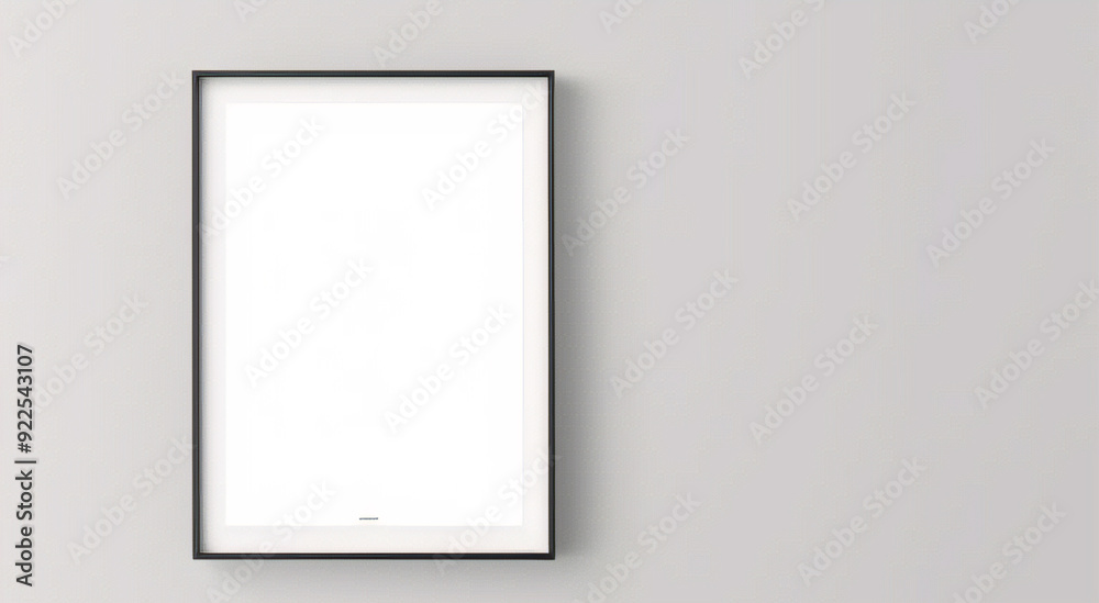 Imagen mínima de marco cuadrado blanco vacío simulada colgada sobre fondo de pared blanca con luz y sombra de ventana. aislar imagen Imagen mínima de marco cuadrado blanco vacío simulada colgada sobre fondo de pared blanca con luz y sombra de ventana. aislar imagen
