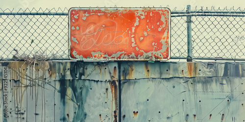 The Usurped Signage: A stolen company sign hanging askew on a fence