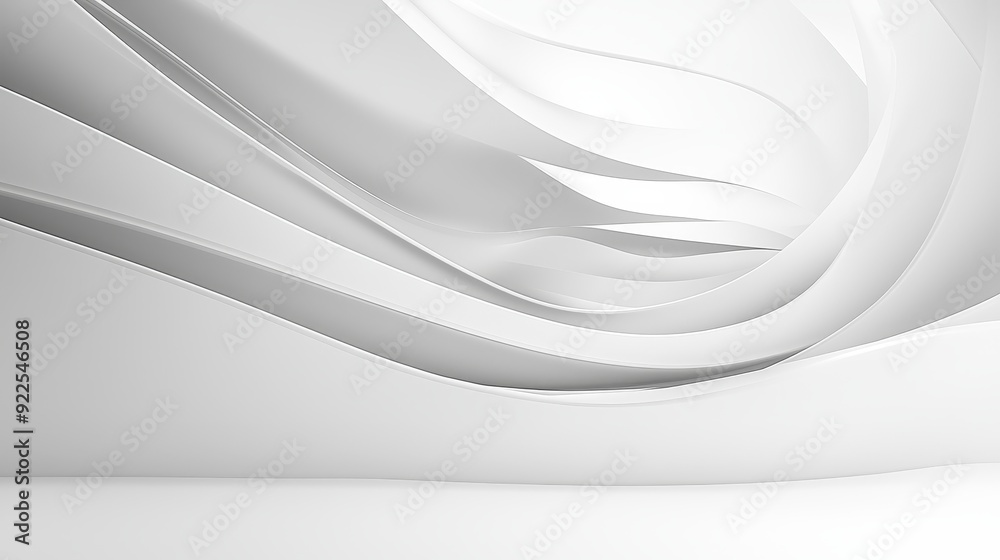 Abstract White Curved Shapes, 3D Render, Minimalist, Geometric, Background, White, Curve Abstract White Curved Shapes, 3D Render, Minimalist, Geometric, Background, White, Curve