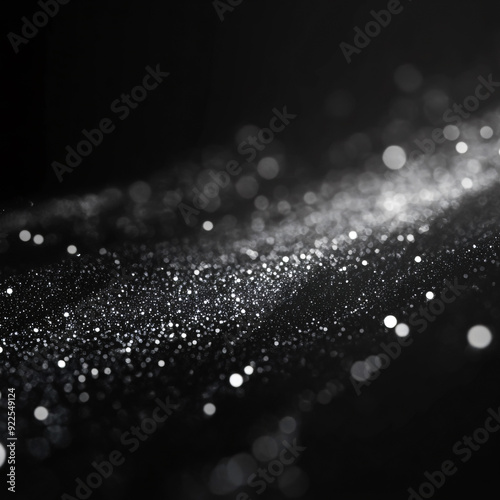 Close-up of sparkling water drops on a glass, capturing the essence of a winter morning with a touch of natural beauty and festive charm photo