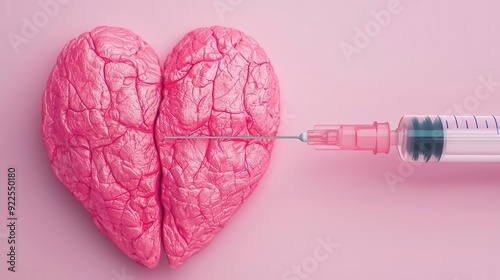 Diagram illustrating the mechanism of cholesterol-lowering injections in artery walls, cholesterol-lowering injections in arteries, innovative treatments and cardiovascular care photo