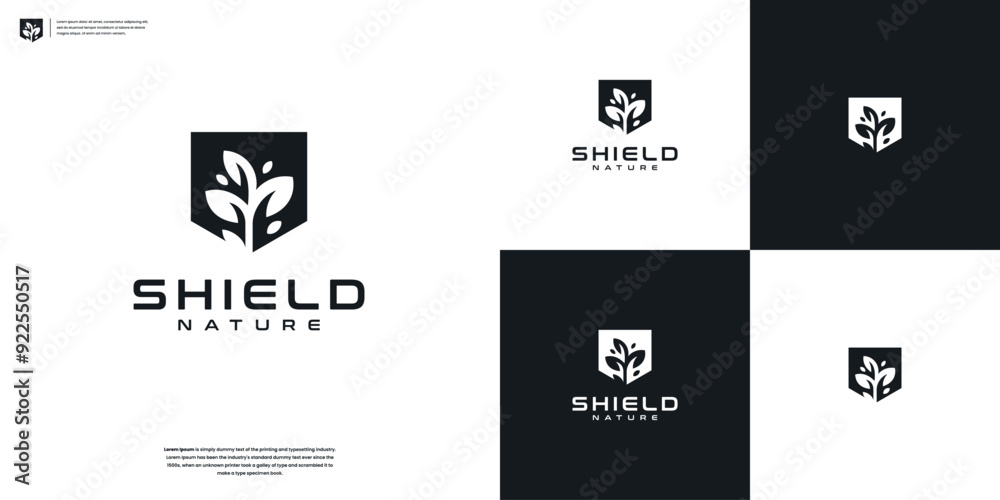 Shield logo design abstract, Simple guard white beauty nature logo design inspiration Shield logo design abstract, Simple guard white beauty nature logo design inspiration
