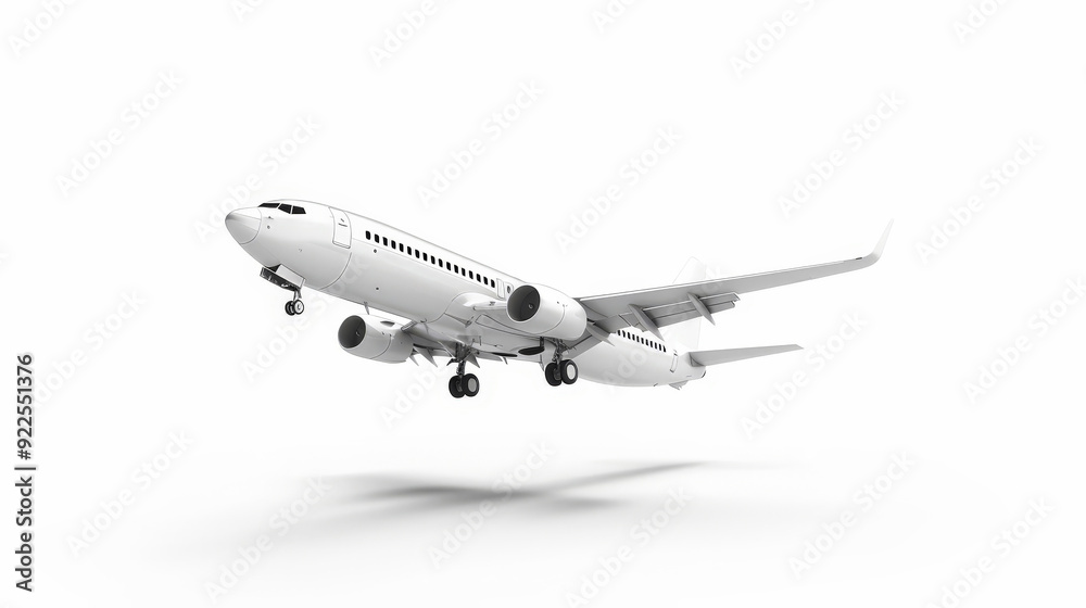 white commercial airplane isolated on white white commercial airplane isolated on white