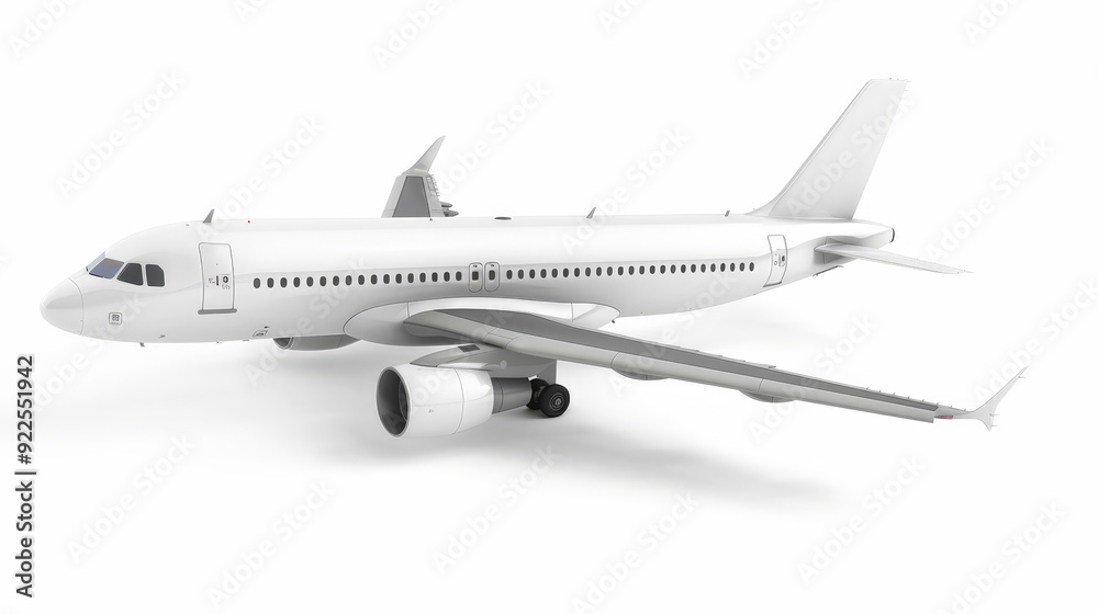 white commercial airplane isolated on white white commercial airplane isolated on white