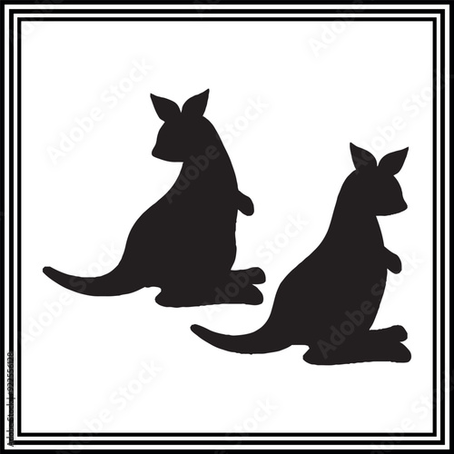 Baby kangaroo silhouette.
