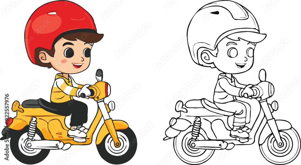 coloring page a simple drawing of baby boy driving vehicle, Coloring book coloring page a simple drawing of baby boy driving vehicle, Coloring book