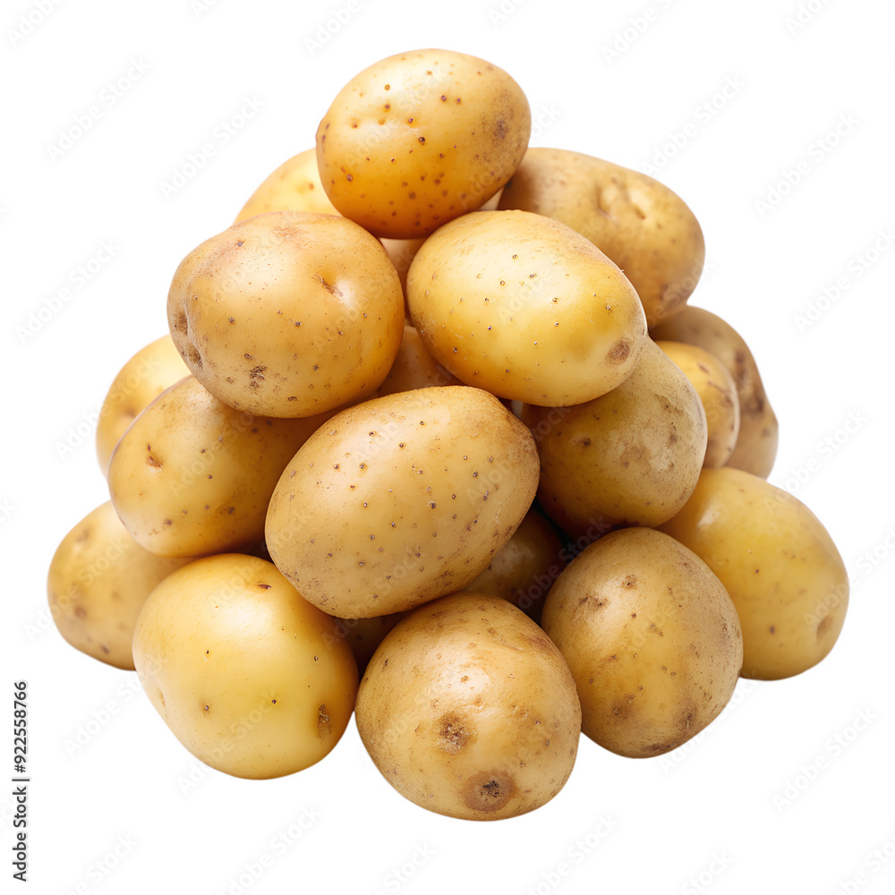 New potato isolated on white background close up. Ai generated New potato isolated on white background close up. Ai generated