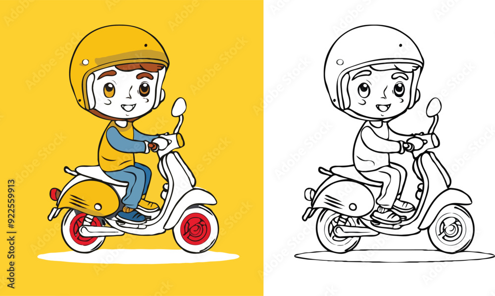 coloring page a simple drawing of baby boy driving vehicle, Coloring book coloring page a simple drawing of baby boy driving vehicle, Coloring book