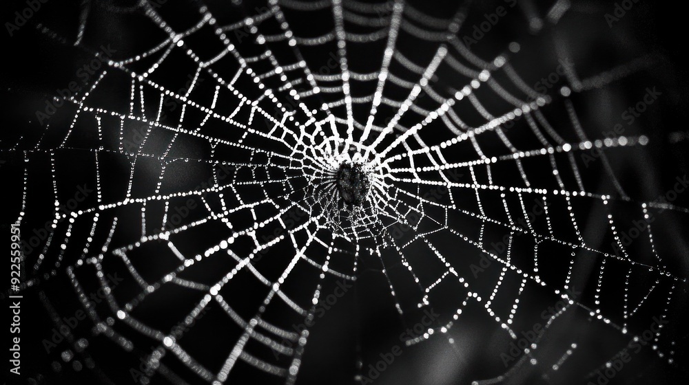 Obraz premium Dewy Spider Web