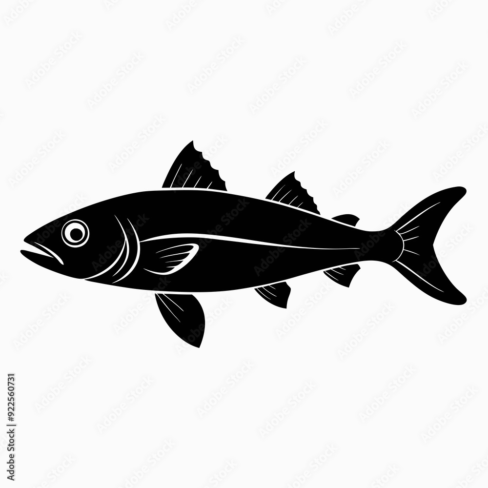 Fototapeta premium Haddock Black silhouette