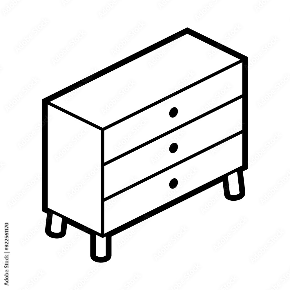 Dresser icon in isometry style. Domestic and office furniture and equipment. Dresser icon in isometry style. Domestic and office furniture and equipment.
