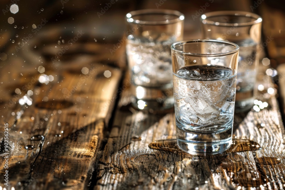 Two water glasses on table Two water glasses on table