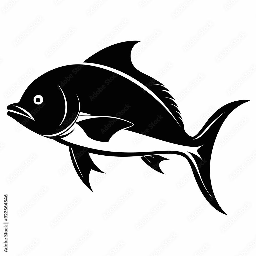 Obraz premium Mahi-mahi Black silhouette