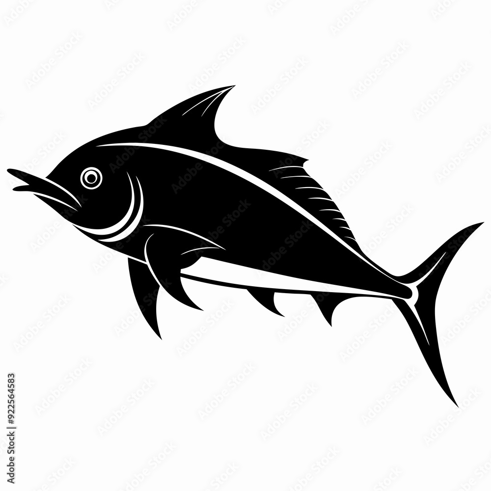 Obraz premium Mahi-mahi Black silhouette