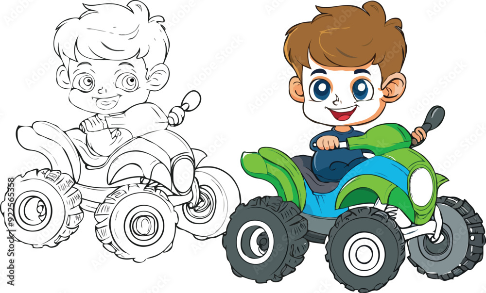 coloring page a simple drawing of baby boy driving vehicle, Coloring book coloring page a simple drawing of baby boy driving vehicle, Coloring book