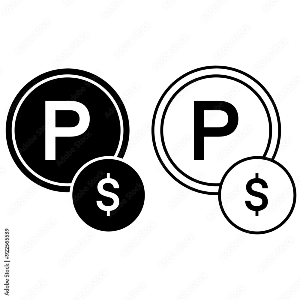 paid parking icon, private car park, flat symbol - editable stroke vector illustration paid parking icon, private car park, flat symbol - editable stroke vector illustration