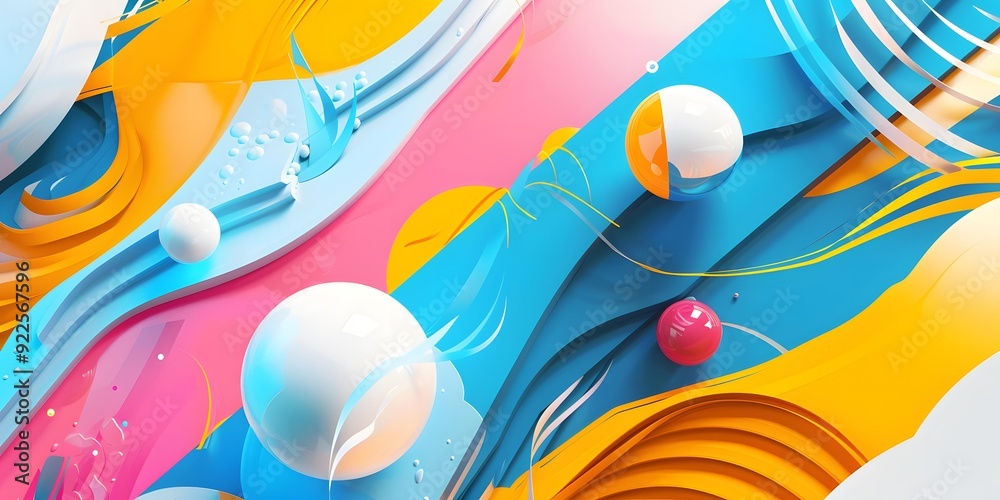 Obraz premium Abstract Colorful 3D Shapes Background