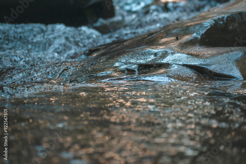 A rapid flow of mountain river 