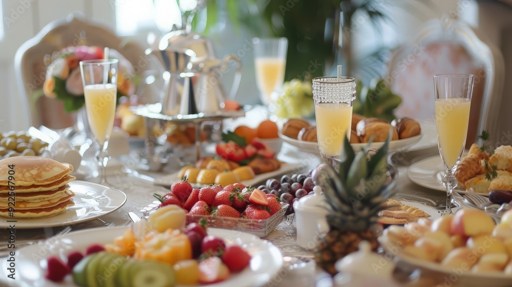 Breakfast Table with Delicious Food Breakfast Table with Delicious Food