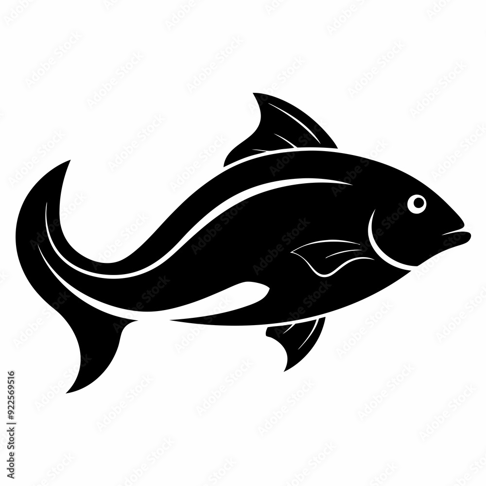 Obraz premium Halibut Black silhouette