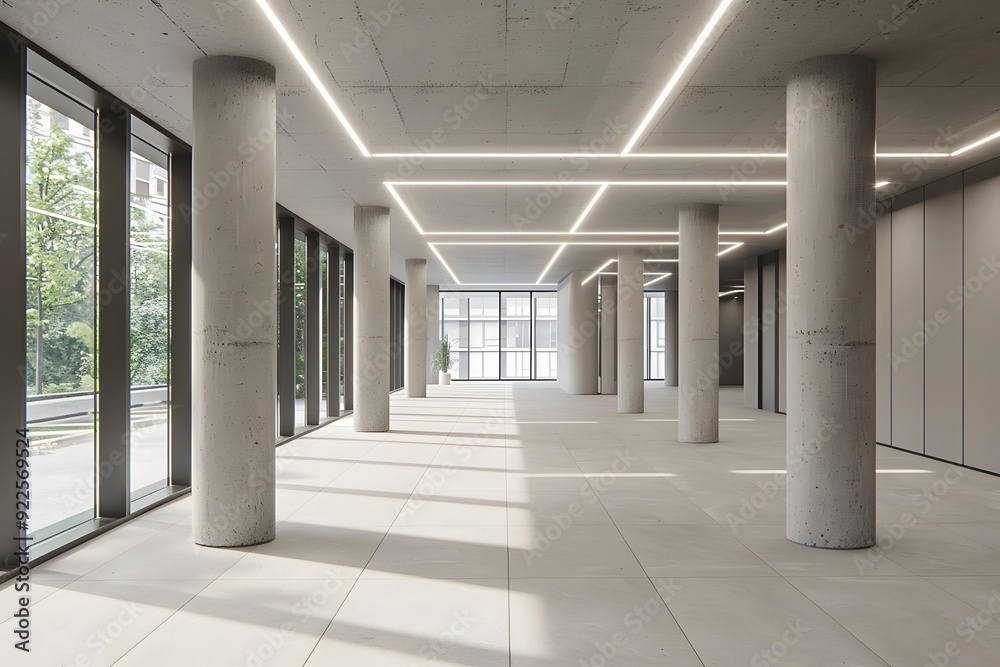 Fototapeta premium Modern Empty Office Building Interior