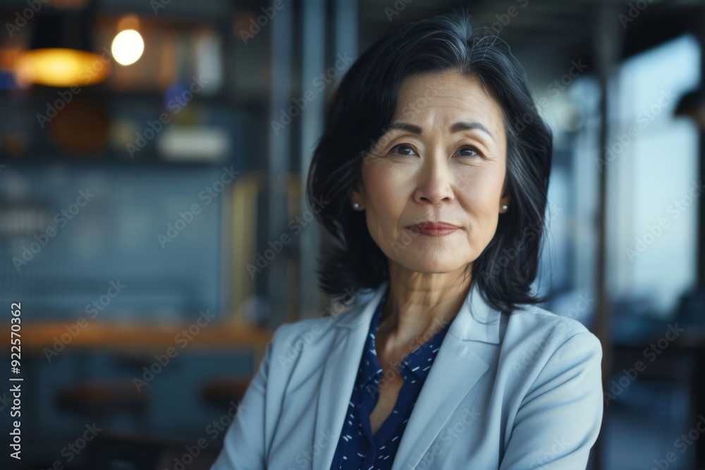 Naklejka premium Portrait of a middle aged woman in startup company office