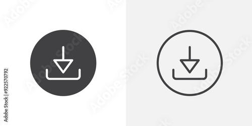 Download vector icon set black filled and outlined style.