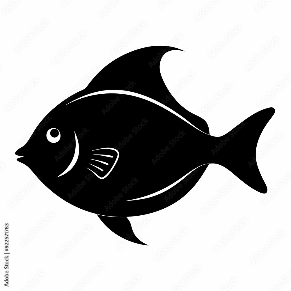 Obraz premium Flounder Black silhouette