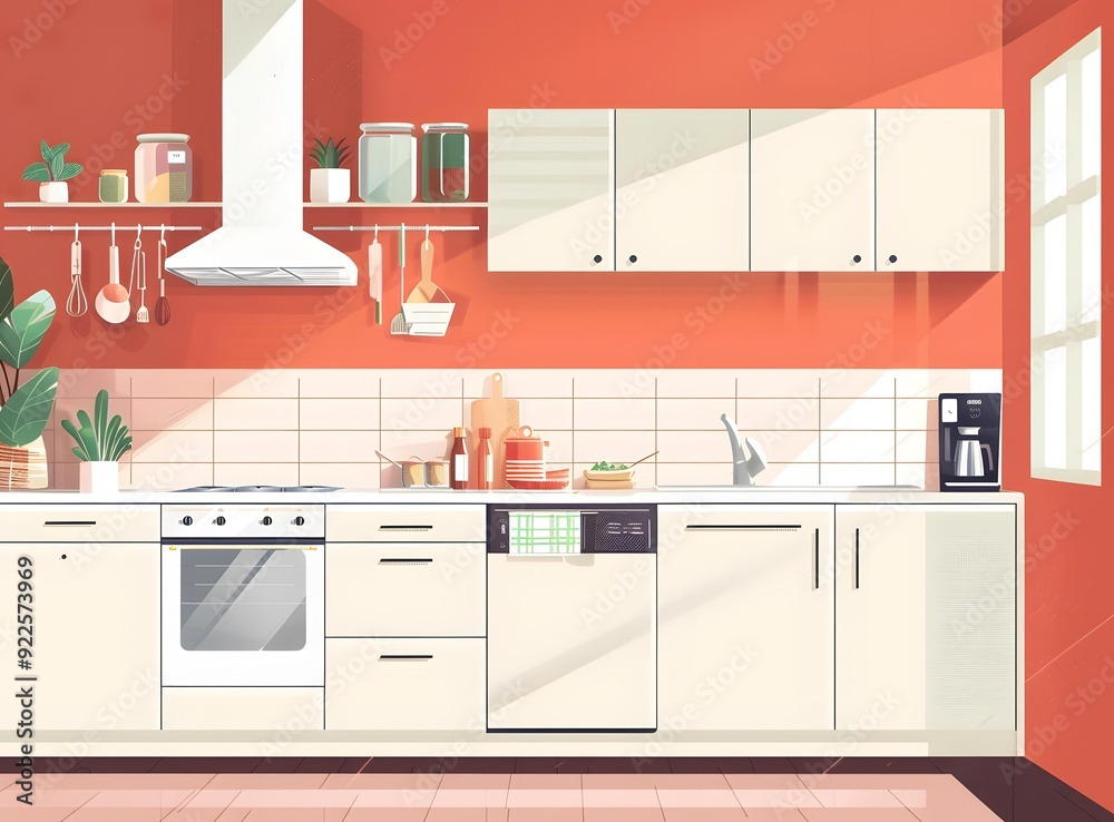 Modern Kitchen Interior Design Illustration Modern Kitchen Interior Design Illustration