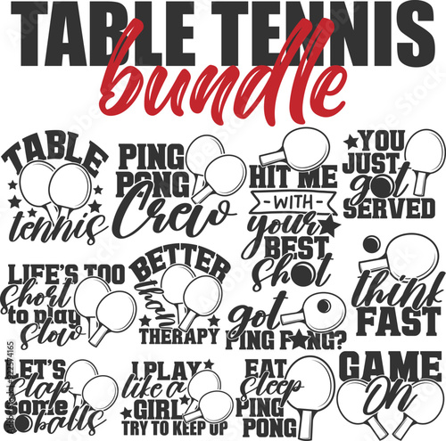 Table Tennis Bundle - Ping Pong Illustrations